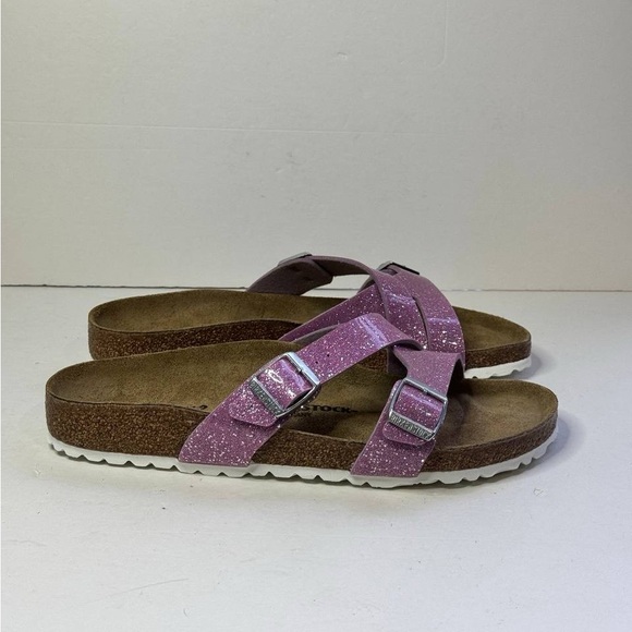 Birkenstock Shoes - Birkenstock Women's Slide Sandal Yao Balance II Sparkle Lavender Size 42